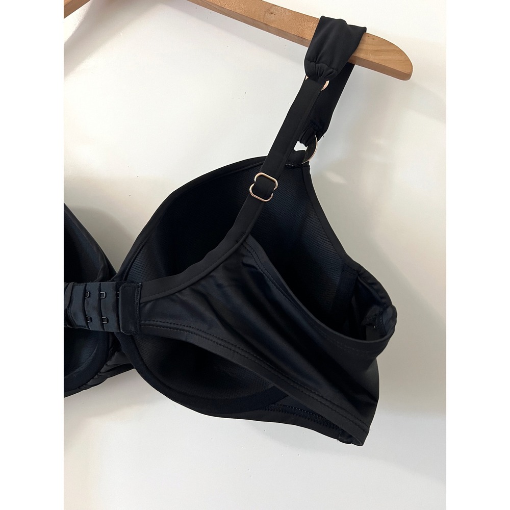 Miraclesuit Escape Underwire Black Tummy Control Swim Top Flirty Crossover 38DD - Picture 7 of 8